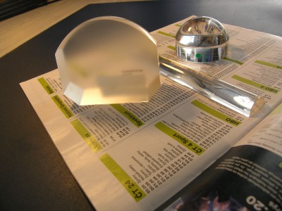 Řádkové lupy, hranoly a polokoule